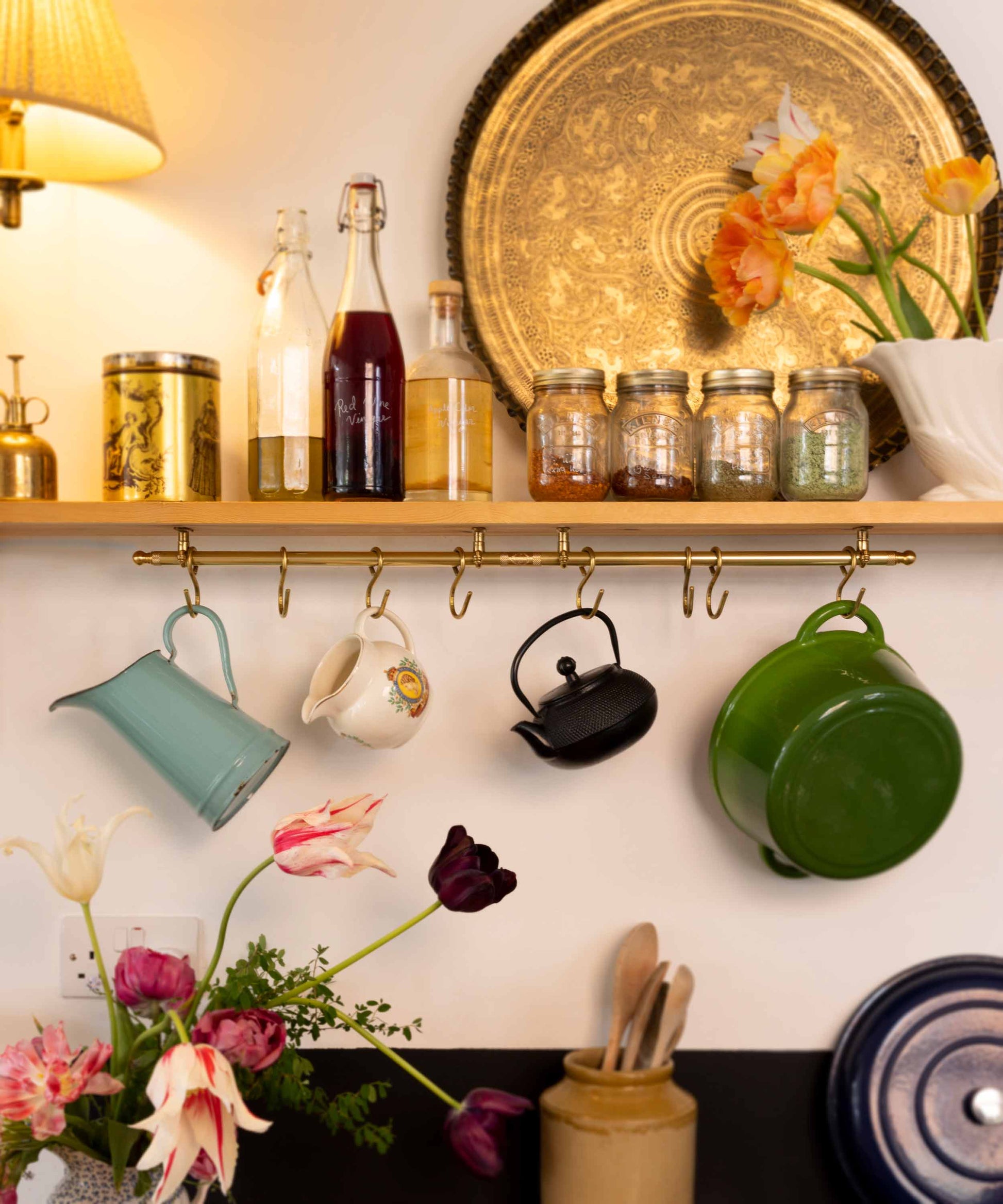 Brass 80cm hanging rail