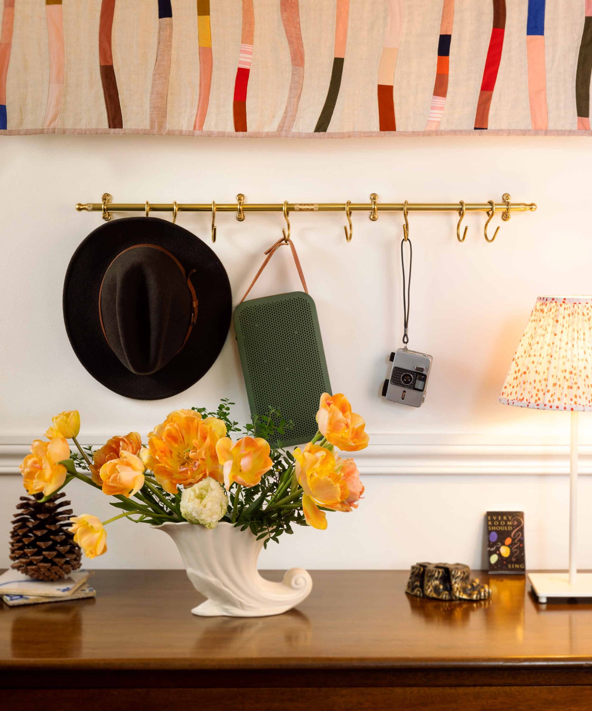 Brass 80cm hanging rail