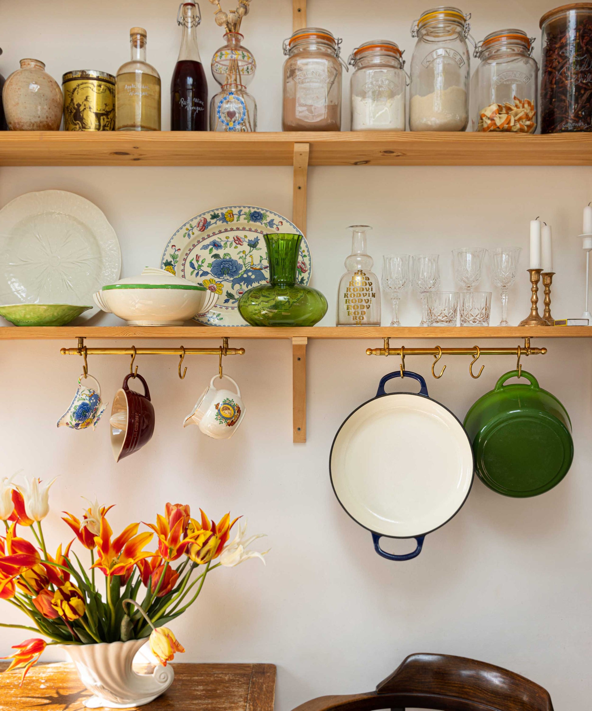 Brass Kitchen Rail 40cm