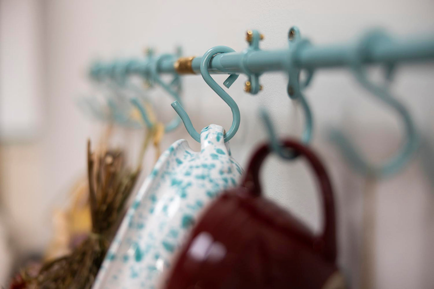 Pastel Turquoise Kitchen Rail 80cm