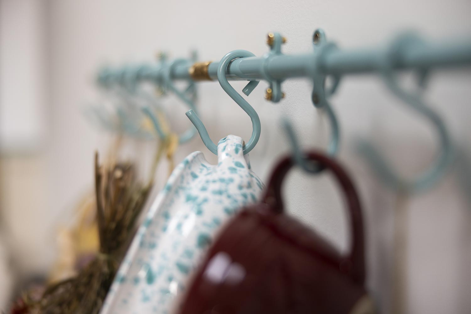 Pastel Turquoise Kitchen Rail 80cm