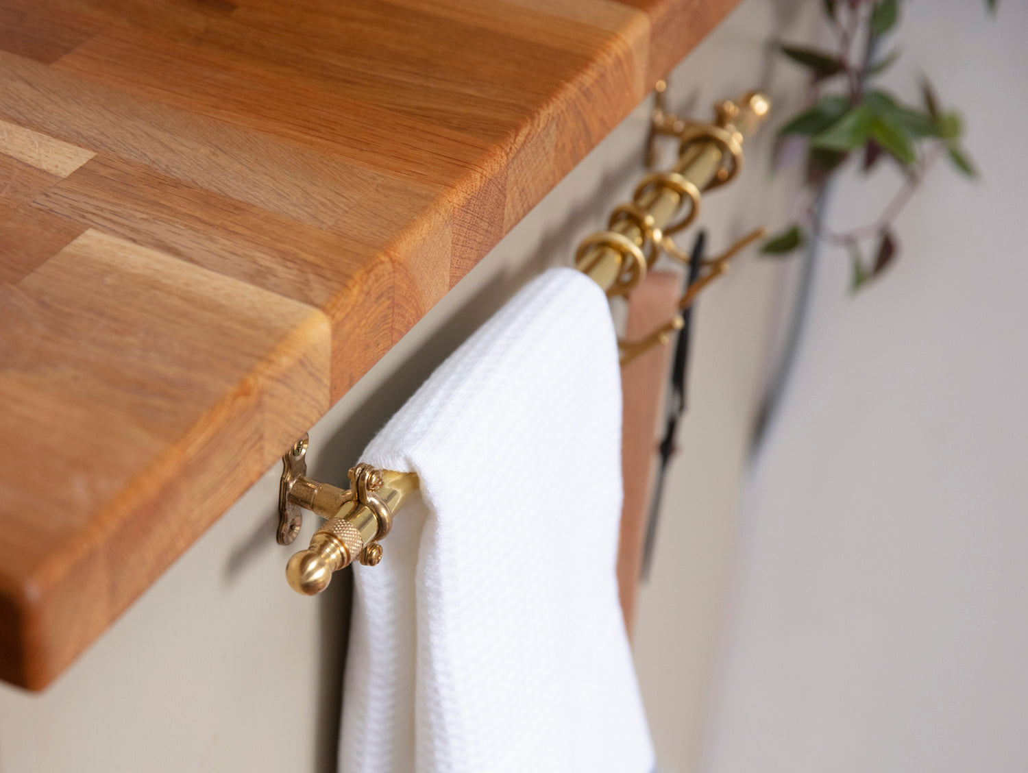 Brass Kitchen Rail 40cm