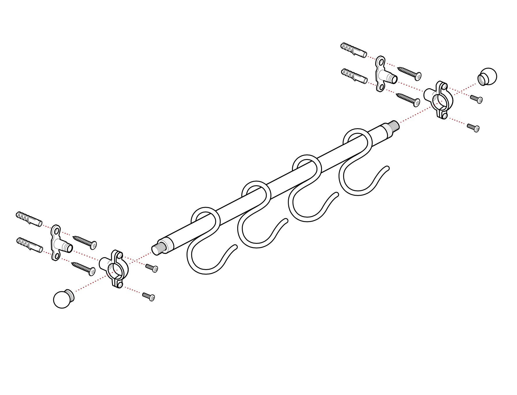 Brass Kitchen Rail 40cm long instructions